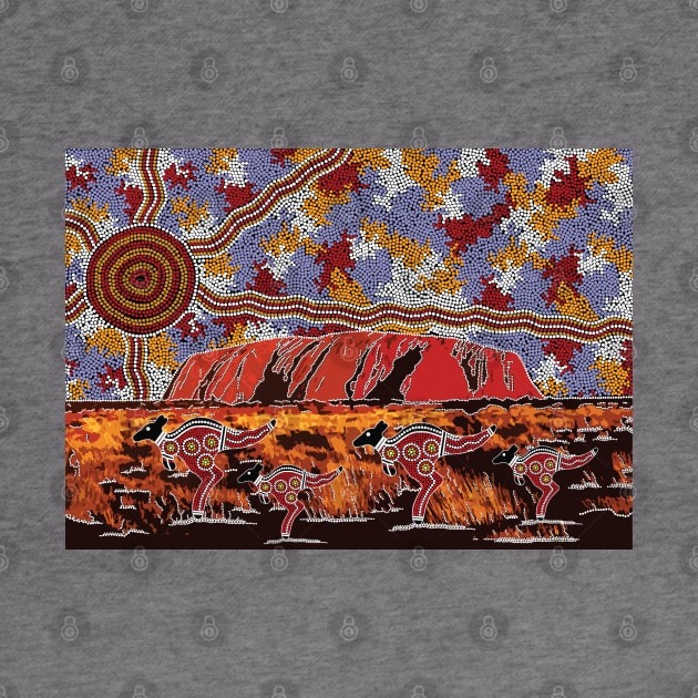 Aboriginal Art - Uluru Ayers Rock by hogartharts